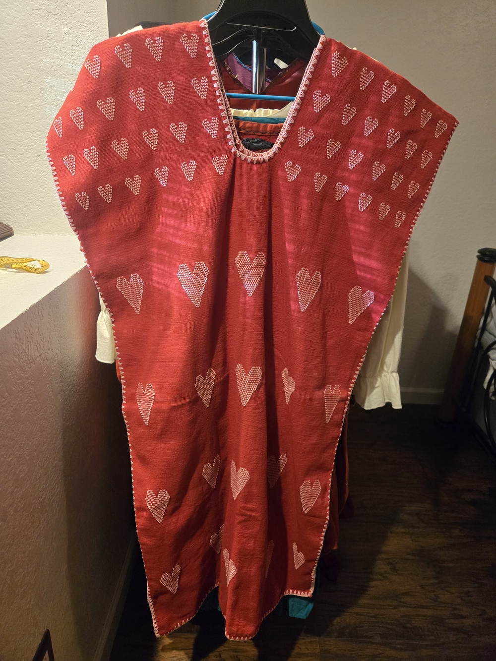 Huipil Red Heart Pattern Dress